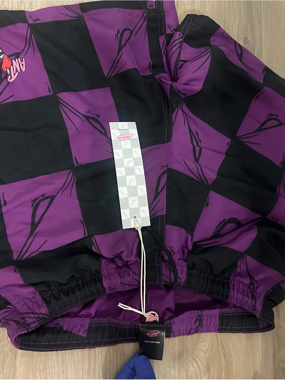 Unbranded Men’s Purple & Black Check Swim Shorts
